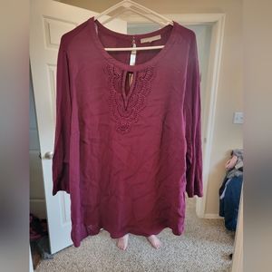 Danielrainn 3X purple long sleeve blouse